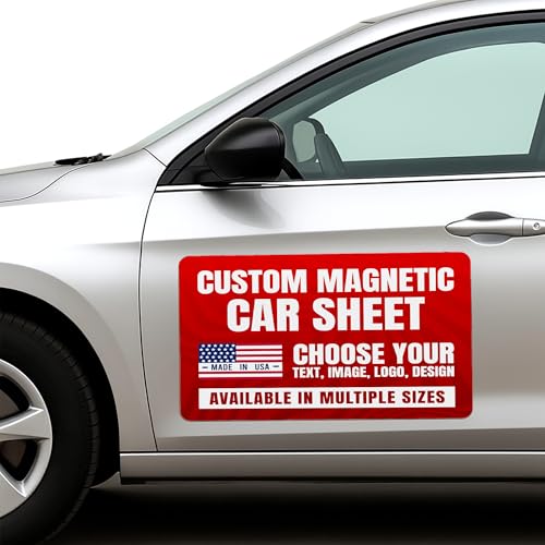 Custom Vehicle Signs by BCB Print - Personalized Magnetic Door Sheet with Your Photo, Text or Logo | Removable Advertising Signage for Cars & Trucks | Made in USA | Multiple Sizes | Pack of 2 - color: Magnetic Car Sheet