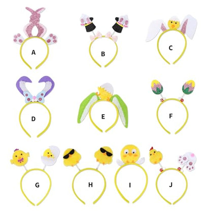 Chicken Rabbits Ears Hairband Photo Props Easters Hair Hoop Headband Party Headpiece Fun Headbands for Music Festival - style: moth purple rabbit ears model