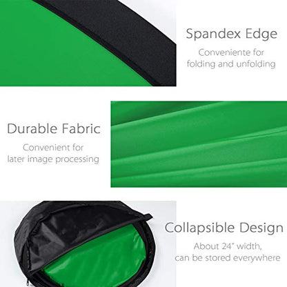 Koopro 5’×7’ Collapsible Twist Background Double-Sided Pop Up Flex Backdrops Chroma Blue & Green Portrait Screen Professional Video Photography and Television Studio Props with Carrying Case - color: Blue&Green