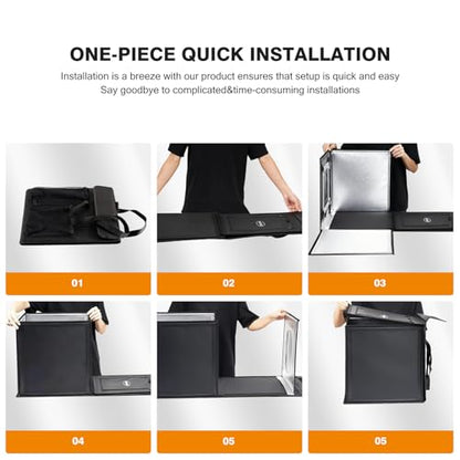 Light Box Photography 24"x24" with 120LED Lights and 4 Color Backdrops Photo Box with Lights, Foldable Light Box with Adjustable Brightness, 6000-6500K Dimmable Portable Picture Box Shooting - size: 24" with 6000-6500K