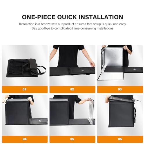 Light Box Photography 24"x24" with 120LED Lights and 4 Color Backdrops Photo Box with Lights, Foldable Light Box with Adjustable Brightness, 6000-6500K Dimmable Portable Picture Box Shooting - size: 24" with 6000-6500K