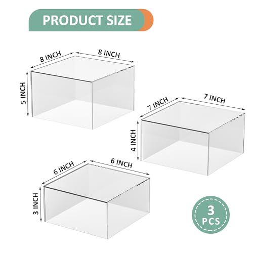 Acrylic Dessert Stand,Buffet Risers, Food Risers, Multi-Purpose Cake Stand for Parties, Weddings, Birthdays, Catering, Jewelry, Collectibles (Clear, 6"x7"x8") - color: Clear, size: 6''x7''x8''