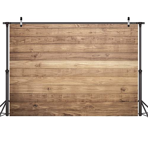 LYWYGG 7x5ft Wooden Backdrop Baby Shower Backdrops Party Decorations Backdrops Props for Studio for Photographers Retro Wood Wall Background Cloth Seamless CP-176