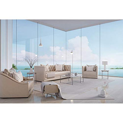 Yeele 10x8ft Modern Luxury Sea View Living Room Backdrop Beach Window House with Business Office Interior Photography Background Home Design New Lifestyle Photo Studio Props