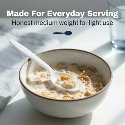 1000 Count Medium Weight White Plastic Teaspoons Bulk Plastic Silverware For Parties, Weddings, Catering, Take out Single-Use Tea Spoon - size: 1 Case Teaspoons (1000)