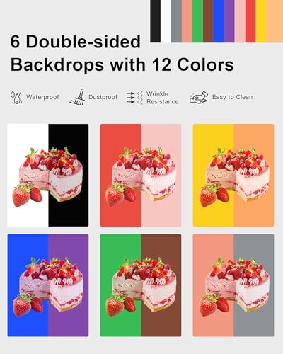 PULUZ Light Box Photography, 20x20 inch Large Photo Light Box with 200 LED Beads, CRI >95, Professional Portable Photo Booth Shooting Tent Kit with 12 Color Backdrops for Product Photography