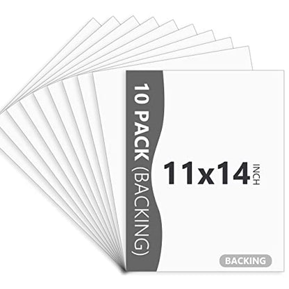 10 Pack Backing Boards Only - 11X14 Uncut White Mats Matboards, Acid Free & White Core Backerboards, Ideal for Photos, Pictures, Prints, Frames, Arts - size: 11x14 10pack backing boards
