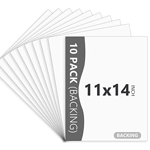 10 Pack Backing Boards Only - 11X14 Uncut White Mats Matboards, Acid Free & White Core Backerboards, Ideal for Photos, Pictures, Prints, Frames, Arts - size: 11x14 10pack backing boards