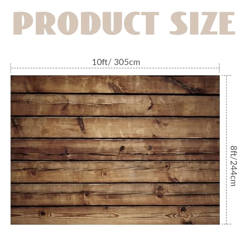 Peryiter Wood Backdrop Wooden Wall Background Rustic Backdrop Durable Polyester Fabric Photography Supplies for Party, Wedding Baby Photoshoot(10 x 8ft,Brown) - color: Brown, size: 10 x 8ft