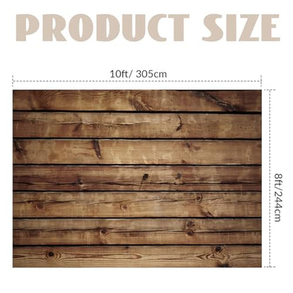 Peryiter Wood Backdrop Wooden Wall Background Rustic Backdrop Durable Polyester Fabric Photography Supplies for Party, Wedding Baby Photoshoot(10 x 8ft,Brown) - color: Brown, size: 10 x 8ft
