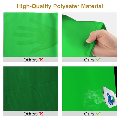 UTEBIT Green Screen Backdrop, 3.3X5 ft Photography Chroma Key Greenscreen Background Sheet for Background Removal,Thick Polyester Fabric Cloth Sheet for Photoshoot Video, Live Streaming(Backdrop Only) - size: 3.3x5ft