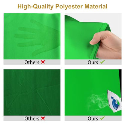 UTEBIT Green Screen Backdrop, 3.3X5 ft Photography Chroma Key Greenscreen Background Sheet for Background Removal,Thick Polyester Fabric Cloth Sheet for Photoshoot Video, Live Streaming(Backdrop Only) - size: 3.3x5ft