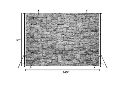 BELECO 12x8ft Fabric Dark Brick Stone Wall Backdrop Gray Rock Stones Texture Old Wall Background Medieval Castle Wall Party Decorations Banner Knight Party Supplies Photoshoot Props - size: 12x8ft