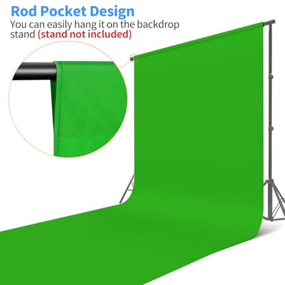HEMMOTOP Green Screen Backdrop, 10 x 20 ft Chromakey Greenscreen Background, Large Seamless Green Backdrop Background Cloth, for Photography, Zoom, Live Streaming (Backdrop only) - color: Green, size: 10x20ft