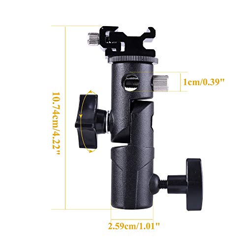 FOTYRIG Camera Speedlite Mount Flash Stand Bracket Umbrella Holder Shoe Mount Compatible with Nikon Pentax Olympus Nissin Metz and Other Speedlite Flashes E Type-2 Pack
