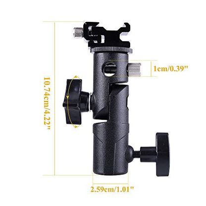 FOTYRIG Camera Speedlite Mount Flash Stand Bracket Umbrella Holder Shoe Mount Compatible with Nikon Pentax Olympus Nissin Metz and Other Speedlite Flashes E Type-2 Pack