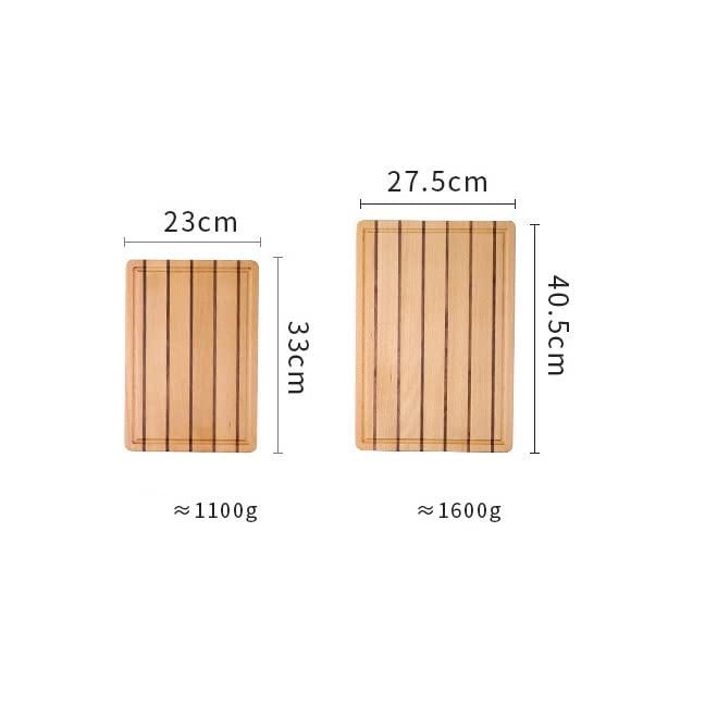 Premium Solid Wood Cutting Board for Steak & Pizza - 13"x9"x0.8" Chopping Block for Kitchen & Restaurant, Perfect for Meat Preparation and Serving