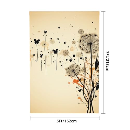 Dandelion Hearts Backdrop Background for Photography 5x7ft Photobooth Professional Photo Backdrop Curtains Video Photography Studio Photo Backgrounds Banner Booth Background Screen Parties - color: Dandelion Hearts