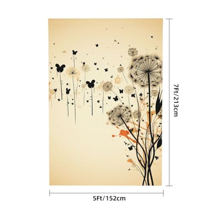 Dandelion Hearts Backdrop Background for Photography 5x7ft Photobooth Professional Photo Backdrop Curtains Video Photography Studio Photo Backgrounds Banner Booth Background Screen Parties - color: Dandelion Hearts