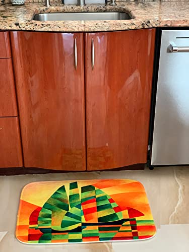3dRose Bathroom Bath Rug Mat - Slice of Fresh Bread on a Ceramic Plate. Brown Colors, Kitchen, Food Alexis Photography - Food Bread
