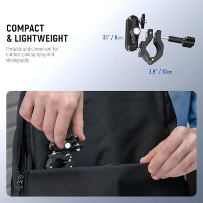 Neewer Action Camera Pole Mount with Two 360° Ball Heads 1/4" Screw Action Camera Adapter, Holder Clamp for Motorcycle Bike Handlebar, Compatible with GoPro Hero13 12 11 10 9 Max360 Insta360 DJI Osmo - style: GP-10