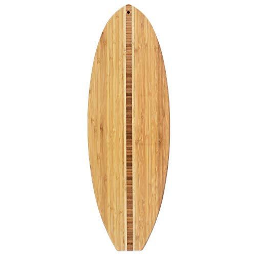 Totally Bamboo Surfboard Shaped Bamboo Wood Cutting Board and Charcuterie Serving Board, 23" x 7-1/2" - size: 23"L x 7.5"W