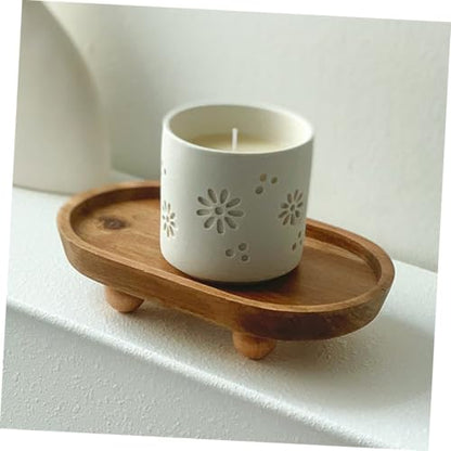 Toyvian Wooden Key Tray and Aromatherapy Display Tray, Multi-Functional Jewelry Holder and Decorative Vanity Plate for Entryway and Desk Organization