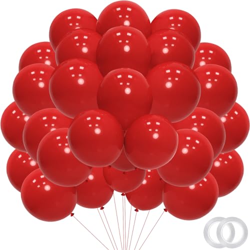 100pcs 12 inch Red Latex Balloons Party Decorations for Birthday, Wedding, Anniversary, Christmas, Valentines, Baby Shower - color: Red, size: 12 Inch 100PCS