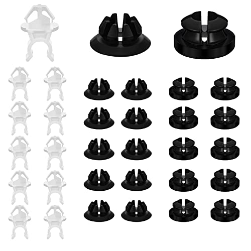 ASUBHA 30 PCS Hood Prop Rod Holder, Hood Clips, Hood Rod Clip, Car Hood Rod Grommet Clips for Most Cars Bracket Decorative Clip Compatible with 91503-SS0-003, for Most Car Automobile, Black White