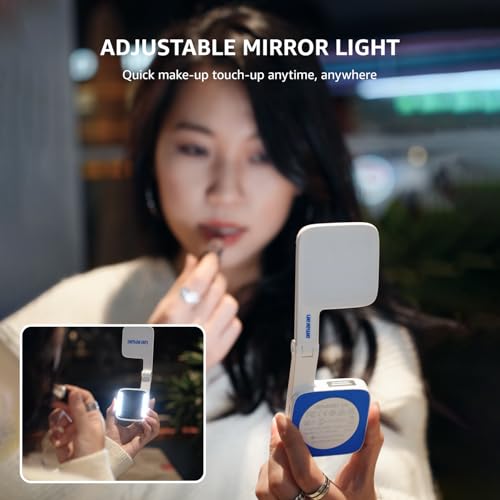 amaran Go Compatible with MagSafe Mini Phone Light,Rechargeable Portable Mirror LED Phone Light for Selfie,Makeup,Video Conference,TikTok,Compatible with iPhone&Android (Charcoal)