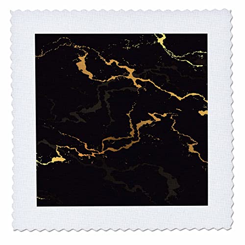 25x25 inch Quilt Square - Image of Black and Yellow Marble Texture, Faux Stone Backdrop Alexis Design - Texture Marble - size: 25x25 inch quilt square