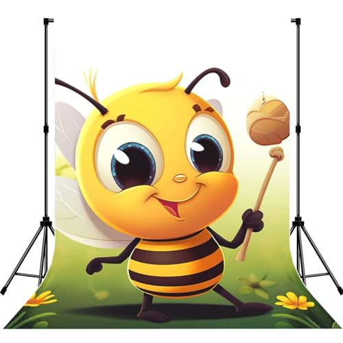 Honey bee Backdrop Background for Photography 5x7ft Photobooth Professional Photo Backdrop Curtains Video Photography Studio Photo Backgrounds Banner Booth Background Screen Parties - color: Honey Bee