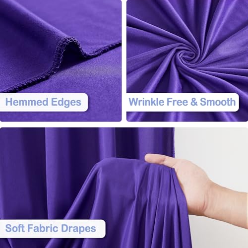 4 Panles Purple Backdrop Curtains - Wrinkle Free Fabric Backdrop Curtain for Photoshoot, 10FT Wedding Party Photo Backdrop Drapes for Birthday Baby Shower Photography Stage Background Decorations - color: Purple, size: W4' x H10'(4 panels)