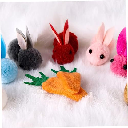 2pcs Plush Hair Clips Carrot Design for Boy Girl Cute Cartoon Hair Accessories for Girls for Easter Celebrations and Party Photo Props