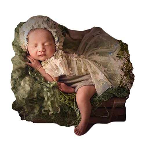 Zeroest Baby Photography Props Lace Hats Outfit Newborn Photo Shoot Outfits Infant Photos Baby Girl Photoshoot - color: Grey