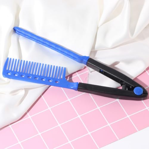 3pcs Foldable V-shaped Hairdressing Straightener Combs for Salon Flat Ironing, Portable Hair Styling Tools for Women and Men