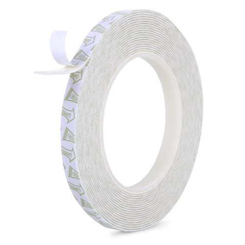 Damage Free Double Sided Tape 0.39in x 20ft, Removable Picture Hanging Strips Residue Free, Heavy Duty Mounting Tape, Wall Tape No Damage Strong Adhesive Strips Foam Tape - size: 0.39in x 20ft