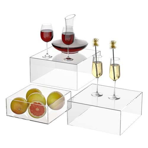 Acrylic Dessert Stand,Buffet Risers, Food Risers, Multi-Purpose Cake Stand for Parties, Weddings, Birthdays, Catering, Jewelry,Collectibles (Clear, 8"x9"x10") - color: Clear, size: 8''x9''x10''