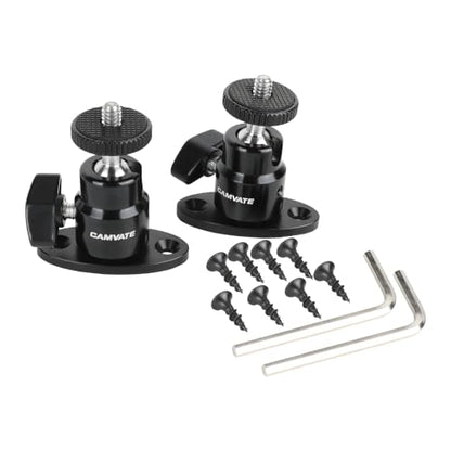CAMVATE 1/4"-20 Mini Ball Head with Ceiling Mount for CCTV & Video Wall Monitors Mount(2 Pieces)-24004
