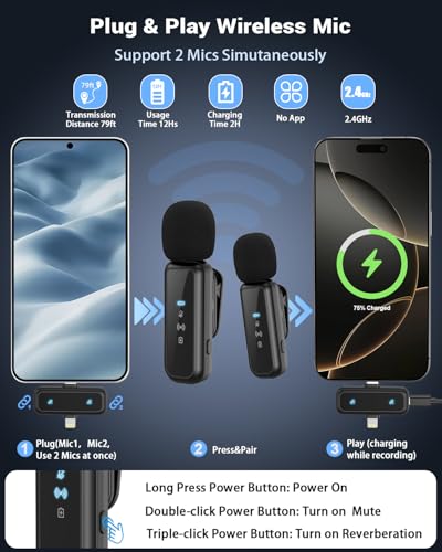 Vlogging Kit for iPhone/Android, 10'' Selfie Ring Light with Stand, 57'' Extendable Tripod, Desktop Tripod, Wireless Microphone - YouTube Starter Kit, Content Creator Essentials for TikTok,Live Stream
