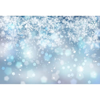 12x10ft Falling Snowflake Portrait Backdrops for Photography Winter Ice Snow Flakes Photo Shoot Newborn Kids Baby Adults Wedding Photo Background Vinyl Photo Booth Props - size: 12x10ft