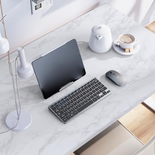 practicalWs White/Gray Marble Contact Paper 17.7 inch x 78.7 inch, Marble Peel and Stick Wallpaper with Tools, Self Adhesive Vinyl Film Contact Paper for Countertops - color: Gray/White-tool, size: 17.7" x 78.7"