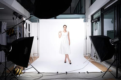 Seamless Photo Photography Background Paper Backdrop for Photoshoot, Videos, YouTube, Livestream, 107" x36', Arctic White - color: Arctic White