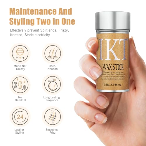 Shiyalan Hair Wax Stick, Wax Stick for Hair, Slick Stick for Hair Non-greasy Styling Hair Pomade Stick, Strong Hold Makes Hair Look Neat and Tidy（2.7 Ounce） - size: 2.7 Ounce (Pack of 1)