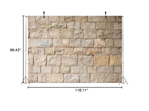 10x8ft Fabric Brick Stone Wall Backdrop - Old Outdoor Rock Textures Background for Medieval Castle - Party Decorations, Baby Shower, Kids, Adults Portrait Photo Props - size: 10x8FT