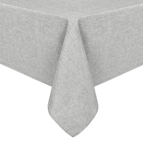Hiasan Faux Linen Square Tablecloth - Wrinkle and Stain Resistant Washable Table Cloth for Kitchen Dining Room Holiday Table Cover for Dinner, Light Grey, 30 x 30 Inch - color: Light Grey, size: 30" x 30" (Square)