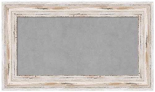 Amanti Art White Framed Magnetic Board 17x29 Small Vision Board for use with Magnets, 100% Metal Sheet to Display Items as Office Decor or for Home Organization in mudroom, Kitchen or Kids Room - color: Alexandria White Wash, size: 29"W x 17"H