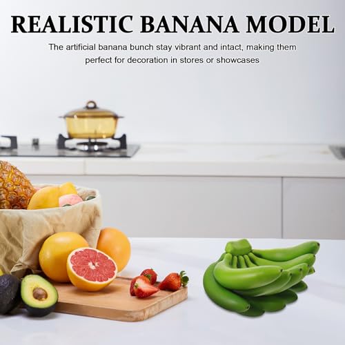 Realistic Artificial Banana Bunch Lifelike Simulation Fruit Fake Food Model Banana Bunch Display for Photography Prop Wedding Dessert Party Table Decor