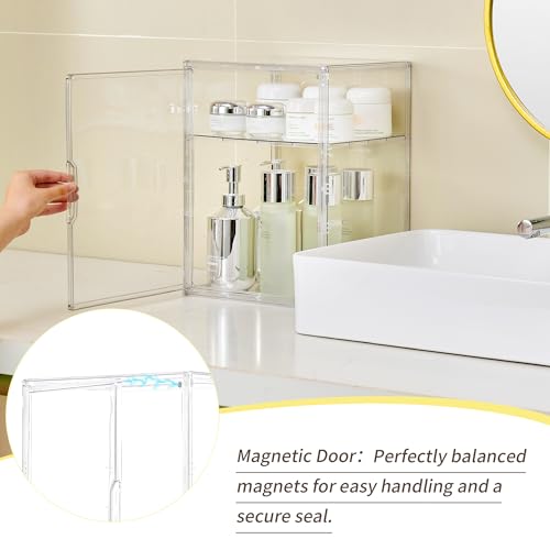 Acrylic Display Case, 2 Tier Clear Plastic Stackable Storage Bins with Magnetic Lids, Figure Display Case for Collectibles Cosmetic Acrylic Box, 2 Pack LXLXXL - size: 2 Tier -2pcs