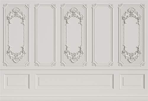 Leyiyi 6x4ft Vintage Room Inside Backdrop European Frame Modern House French Castle Cementery Wall Retro Style Photo Background Cowboy Kids Birthday Vinyl Portrait Photo Studio Props - color: White, size: 6x4ft